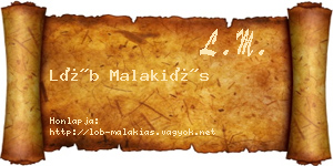 Löb Malakiás névjegykártya